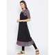 Women's Black ,Red And Blue Ajrakh Block Printed Umbrella Kurta Women's Black ,Red And Blue Ajrakh Block Printed Umbrella Kurta
