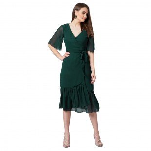PANIT Women Wrap Midi Dress PANIT Women Wrap Midi Dress