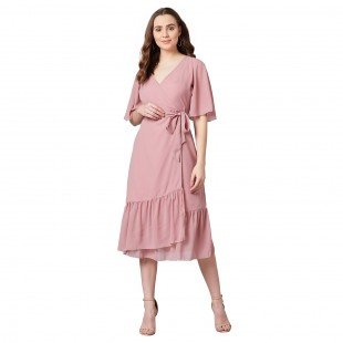 PANIT Women Wrap Midi Dress PANIT Women Wrap Midi Dress