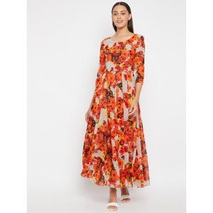 Multicoloured Floral Print Maxi Dress Multicoloured Floral Print Maxi Dress