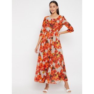 Multicoloured Floral Print Maxi Dress Multicoloured Floral Print Maxi Dress