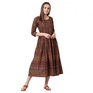PANIT Women Fit and Flare Midi Dress PANIT Women Fit and Flare Midi Dress