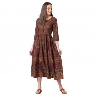 PANIT Women Fit and Flare Midi Dress PANIT Women Fit and Flare Midi Dress