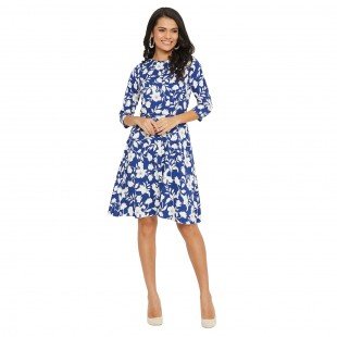 Green Floral Printed A-line Dress Green Floral Printed A-line Dress
