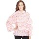 White floral Printed Ruffle layer Shirt 