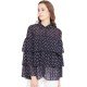 Black floral Printed Ruffle layer Shirt Black floral Printed Ruffle layer Shirt