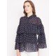 Black floral Printed Ruffle layer Shirt Black floral Printed Ruffle layer Shirt