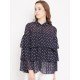 Black floral Printed Ruffle layer Shirt Black floral Printed Ruffle layer Shirt