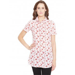 White printed shurg as shirt style White printed shurg as shirt style