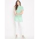 Sea green printed shrug as shirt style Sea green printed shrug as shirt style