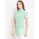 Sea green printed shrug as shirt style Sea green printed shrug as shirt style