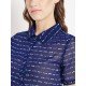 Royal Blue printed shrug as shirt style Royal Blue printed shrug as shirt style