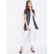 Navy Blue printed shrug as shirt style Navy Blue printed shrug as shirt style