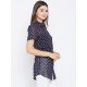 Navy Blue printed shrug as shirt style Navy Blue printed shrug as shirt style