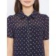 Navy Blue printed shrug as shirt style Navy Blue printed shrug as shirt style
