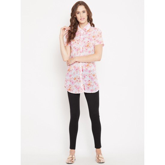 Multicolored printed shrug as shirt style Multicolored printed shrug as shirt style