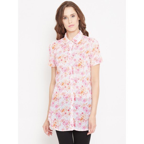 Multicolored printed shrug as shirt style Multicolored printed shrug as shirt style
