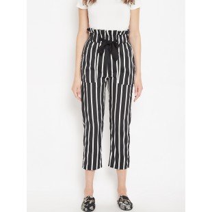 Women's black and white stripes high waist trouser  Women's black and white stripes high waist trouser
