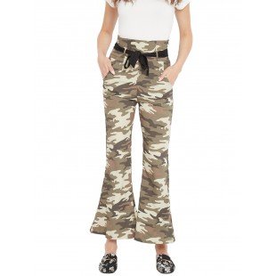 Women's milatray print high waist bootcut trouser Women's milatray print high waist bootcut trouser