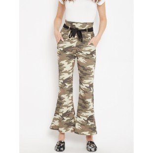 Women's milatray print high waist bootcut trouser Women's milatray print high waist bootcut trouser