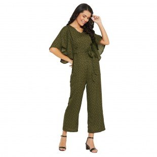 Women's Olive black dot jumpsuit  Women's Olive black dot jumpsuit