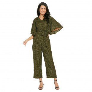 Women's Olive black dot jumpsuit Women's Olive black dot jumpsuit