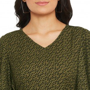 Women's Olive black dot jumpsuit  Women's Olive black dot jumpsuit