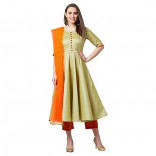 Women Flared Kurta And Pants Set Women Flared Kurta And Pants Set