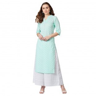 Women Straight Kurta And Palazzo Set Women Straight Kurta And Palazzo Set