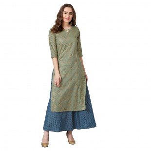 Women Straight Kurta And Palazzo Set Women Straight Kurta And Palazzo Set