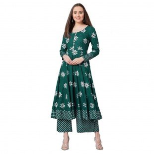 Women Flared Kurta And Palazzo Set Women Flared Kurta And Palazzo Set