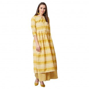 Women Flared Kurta And Palazzo Set Women Flared Kurta And Palazzo Set