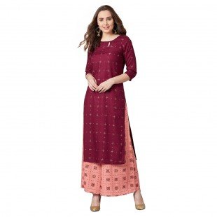 Women Straight Kurta And Palazzo Set Women Straight Kurta And Palazzo Set
