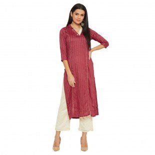 Maroon Kurta With Gota Work Aand Crean Trouser  Maroon Kurta With Gota Work Aand Crean Trouser