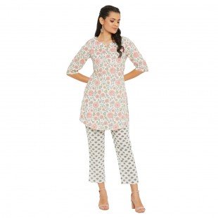 White Printed Co-ords Set  White Printed Co-ords Set