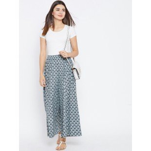 Women Blue Printed Flared Palazzos (PANI432) Women Blue Printed Flared Palazzos (PANI432)