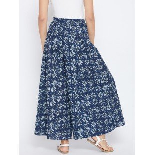 Women Blue Printed Flared Palazzos (PANI432B) Women Blue Printed Flared Palazzos (PANI432B)
