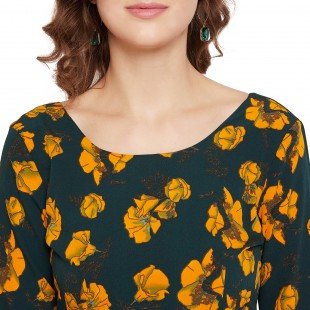 Women Dark Green Printed Maxi Dress Women Dark Green Printed Maxi Dress