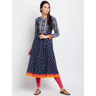Blue Color Anarkali Kurta With Tussel in the Front
