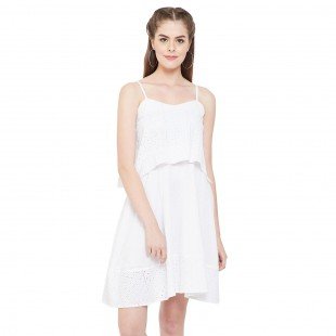 Women's Fit and Flare Midi Length Dress