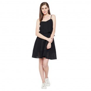 Women's Fit and Flare Midi Length Dress