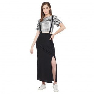 Women's Fit and Flare Midi Length Skirt and top