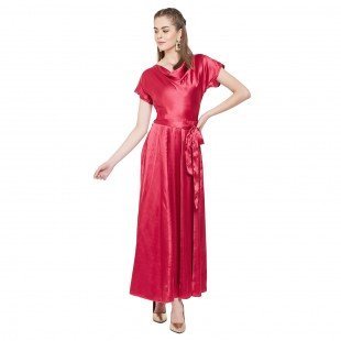 Women's Fit and Flare Midi Length Dress