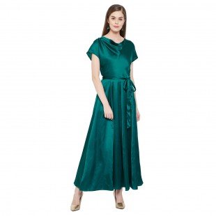 Women's Fit and Flare Midi Length Dress