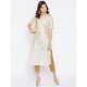 Women's Beige Color Plain Straight Fit Mid Length Kurta With Jacket Women's Beige Color Plain Straight Fit Mid Length Kurta With Jacket