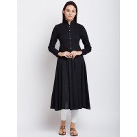 Black Color Chikankari Anarkali Kurta