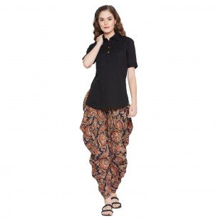 Women's Cotton Straight Kurta and Dhoti Pant Set Women's Cotton Straight Kurta and Dhoti Pant Set